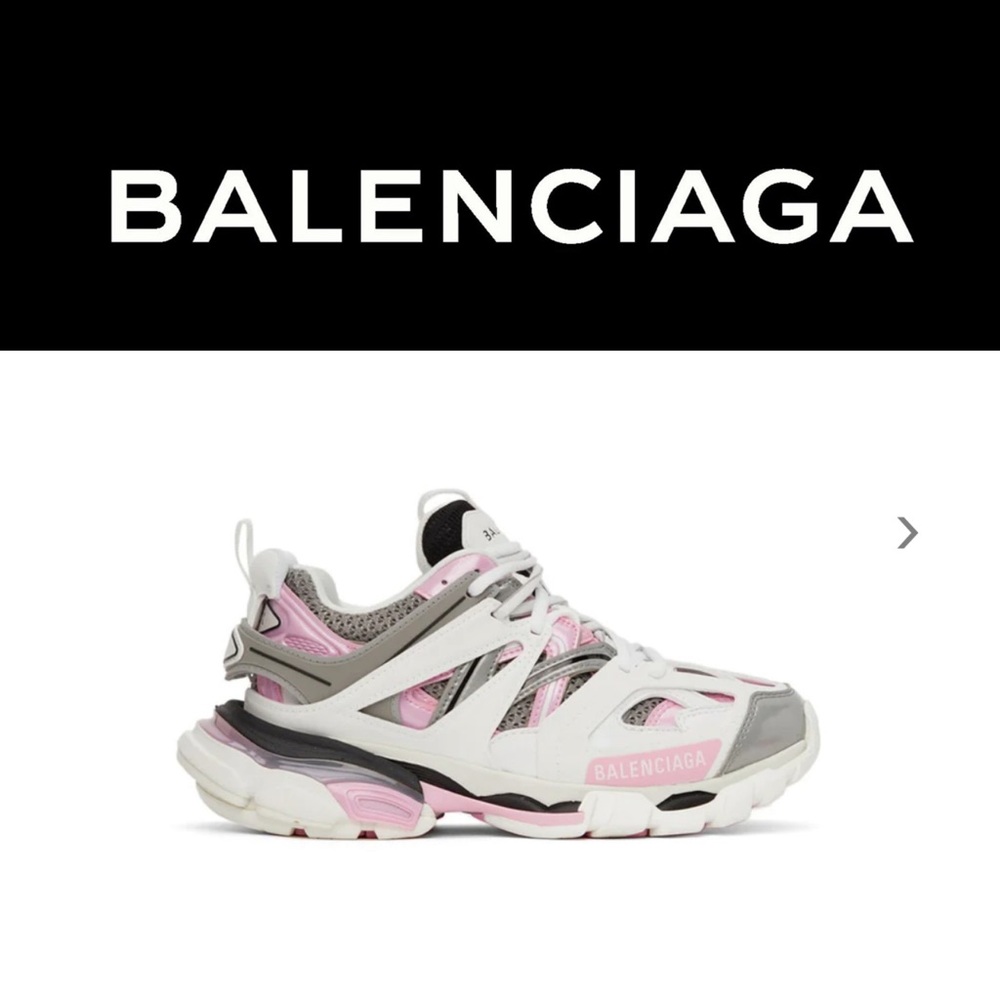SOLD‼️🎉🥳HP🎉🥳New !! BALENCIAGA PINK & WHITE  2.0 TRACK SNEAKERS 💕 - Picture 2 of 11